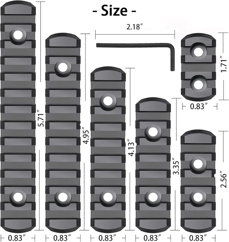 Pecawen Picatinny Rail Polymer 5 Slots 7 Slots 9 Slots 11 Slots 13 Slots Single Picatinny Rail Ultralight Rail - Image 3