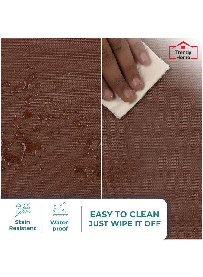Senego by Trendy Home Anti-Slip Mat for Kitchen (45 cm x 5 m), Food Grade & Washable, Mat for Fridge, Shelves, Cupboards, EVA Shelf Liner Sheet for Drawers & Wardrobe (Diamond Texture, Brown) - Image 3