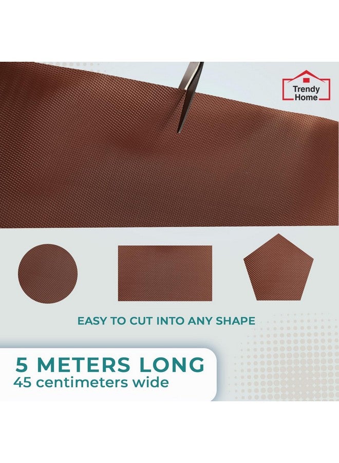Senego by Trendy Home Anti-Slip Mat for Kitchen (45 cm x 5 m), Food Grade & Washable, Mat for Fridge, Shelves, Cupboards, EVA Shelf Liner Sheet for Drawers & Wardrobe (Diamond Texture, Brown) - Image 4
