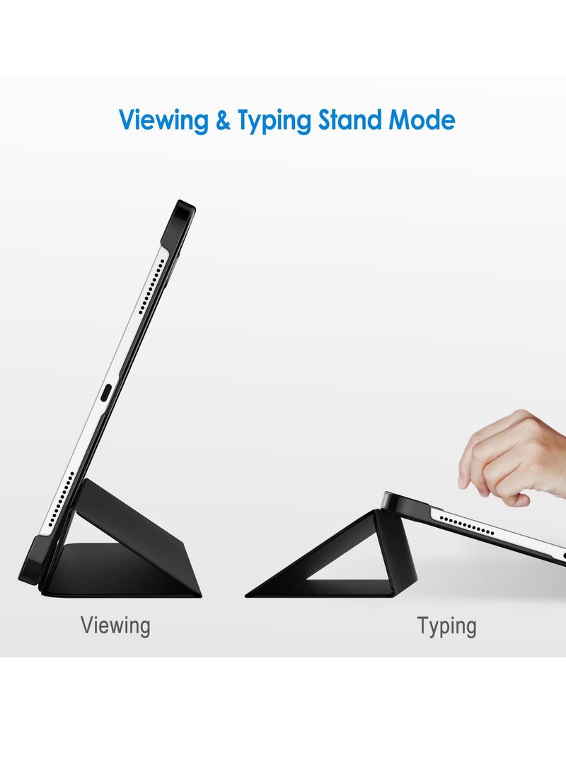 جي تيك جراب لجهاز iPad Air 5 4 2022 2020 5th Generation 11 Inch رفيع حامل غطاء خلفي صلب مع إيقاظ تلقائي للنوم أسود - Image 4