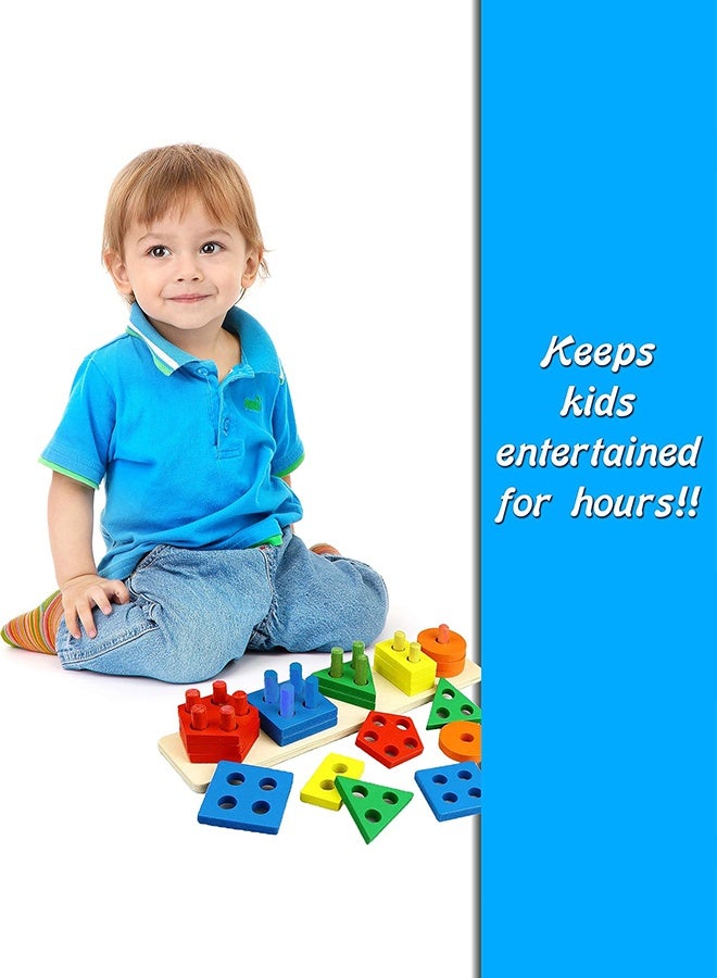 أورجنيزر ألعاب مونتيسوري للأولاد والبنات من عمر 1 إلى 3 سنوات، ألعاب للأطفال الصغار من عمر 2 إلى 4 سنوات، هدايا عيد ميلاد للأطفال من عمر 1 إلى 2 سنة، ألغاز تعليمية خشبية، لعبة فرز الأشكال للأطفال الصغار من عمر 1 إلى 3 سنوات - Image 5