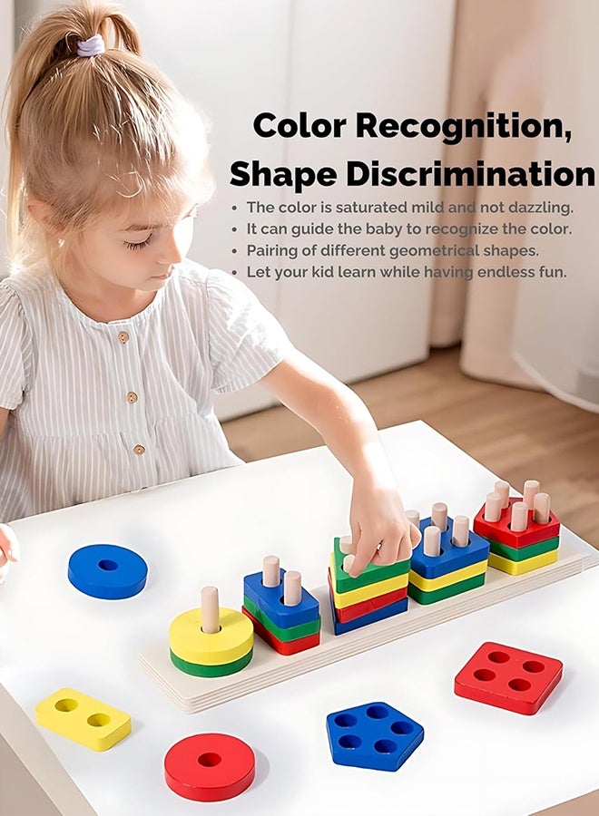 أورجنيزر ألعاب مونتيسوري للأولاد والبنات من عمر 1 إلى 3 سنوات، ألعاب للأطفال الصغار من عمر 2 إلى 4 سنوات، هدايا عيد ميلاد للأطفال من عمر 1 إلى 2 سنة، ألغاز تعليمية خشبية، لعبة فرز الأشكال للأطفال الصغار من عمر 1 إلى 3 سنوات - Image 3