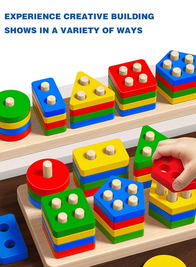 أورجنيزر ألعاب مونتيسوري للأولاد والبنات من عمر 1 إلى 3 سنوات، ألعاب للأطفال الصغار من عمر 2 إلى 4 سنوات، هدايا عيد ميلاد للأطفال من عمر 1 إلى 2 سنة، ألغاز تعليمية خشبية، لعبة فرز الأشكال للأطفال الصغار من عمر 1 إلى 3 سنوات - Image 4