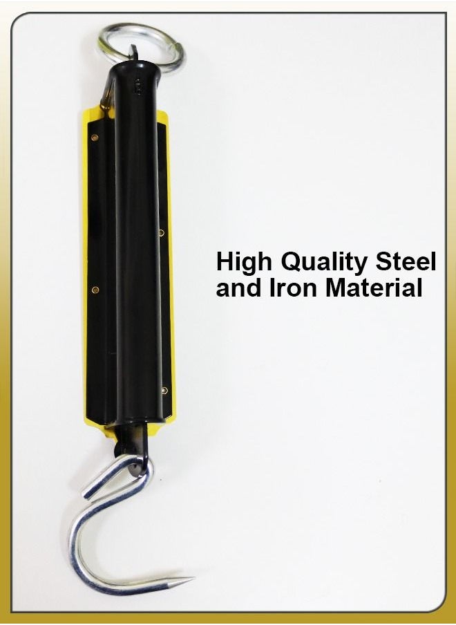 DBLEW - 100kg Pocket Spring Balance Mechanical Hanging Loop Weight Measuring Weighing Tool Portable Scale For Home Kitchen Meat Workshop And Luggage Measurements - Image 1