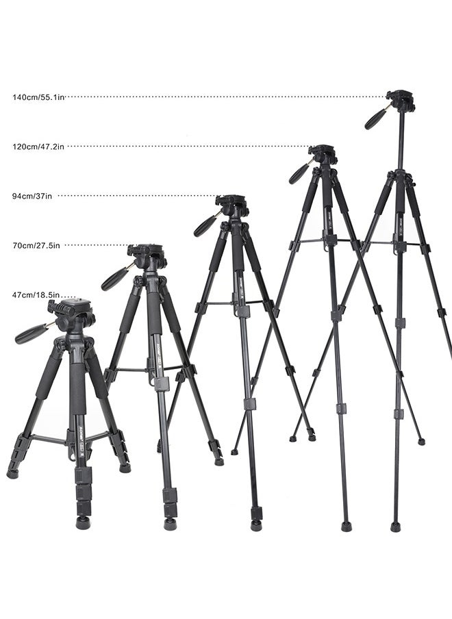 Zomei - Tripod,56-inch Camera Tripod,Flexible Travel Camera Tripod with 3-Way Pan Head and Phone Holder Mount Compatible with iPhone,Projector,Webcam,Spotting Scopes - Image 1