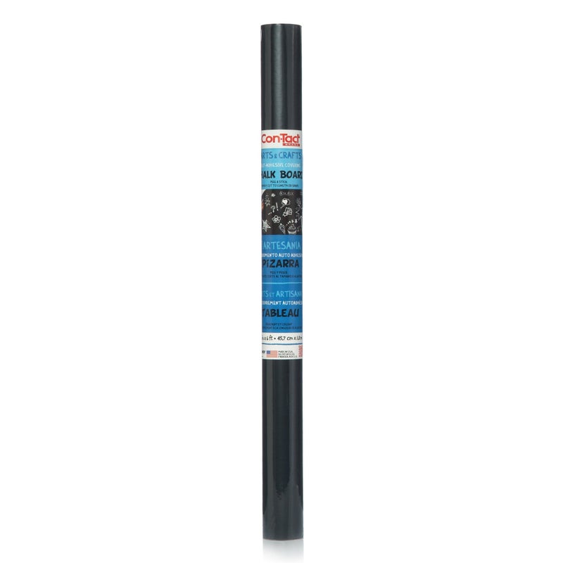 Con-Tact Brand Creative Covering Chalkboard Self-Adhesive Shelf Liner, 18'' x 6', Black - Image 1