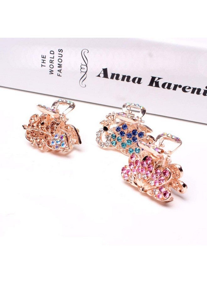 Suoirblss 6Pcs Fashion Crystal Metal Jaw Claw Hair Clip Vintage Small Rhinestone Hair Claws Hairpins Hair Claw Barrettes For Women (No 1) - Image 4