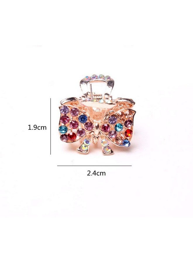 Suoirblss 6Pcs Fashion Crystal Metal Jaw Claw Hair Clip Vintage Small Rhinestone Hair Claws Hairpins Hair Claw Barrettes For Women (No 1) - Image 3