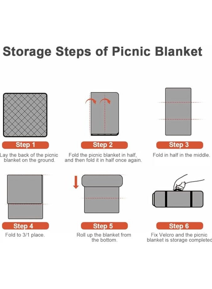 بطانقة نزهة 200x200 سم، سجادة خارجية قابلة للطي مقاومة للماء والرمل، سجادة شاطئ كبيرة للتخييم والشاطئ، غطاء أرضي سميك ومحمولفرشة رحلاتفرشه ارضيه للرحلات سجاد رحلات  فرشة خفيفة رحلات - Image 3