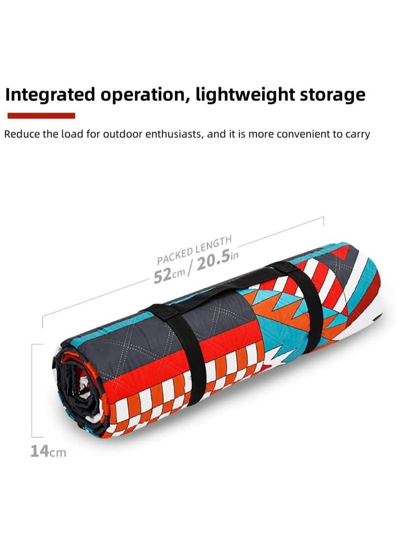 بطانقة نزهة 200x200 سم، سجادة خارجية قابلة للطي مقاومة للماء والرمل، سجادة شاطئ كبيرة للتخييم والشاطئ، غطاء أرضي سميك ومحمولفرشة رحلاتفرشه ارضيه للرحلات سجاد رحلات  فرشة خفيفة رحلات - Image 4