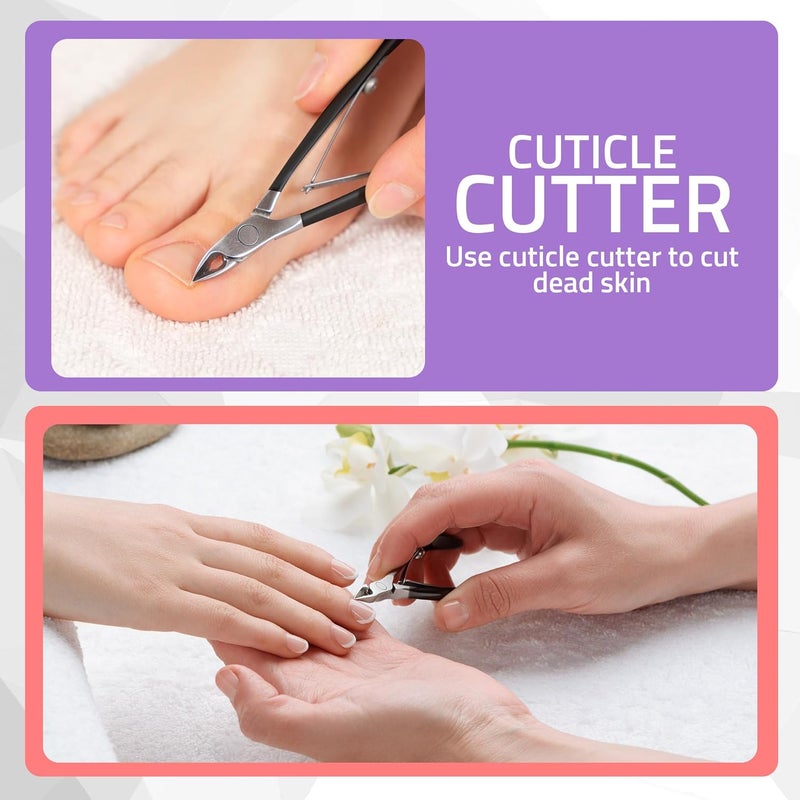 Utopia Care Cuticle Trimmer with Pusher, Nail Trimmer Set, Professional Manicure & Pedicure Kit, Cuticle Remover Tool Kit, Black - Image 4