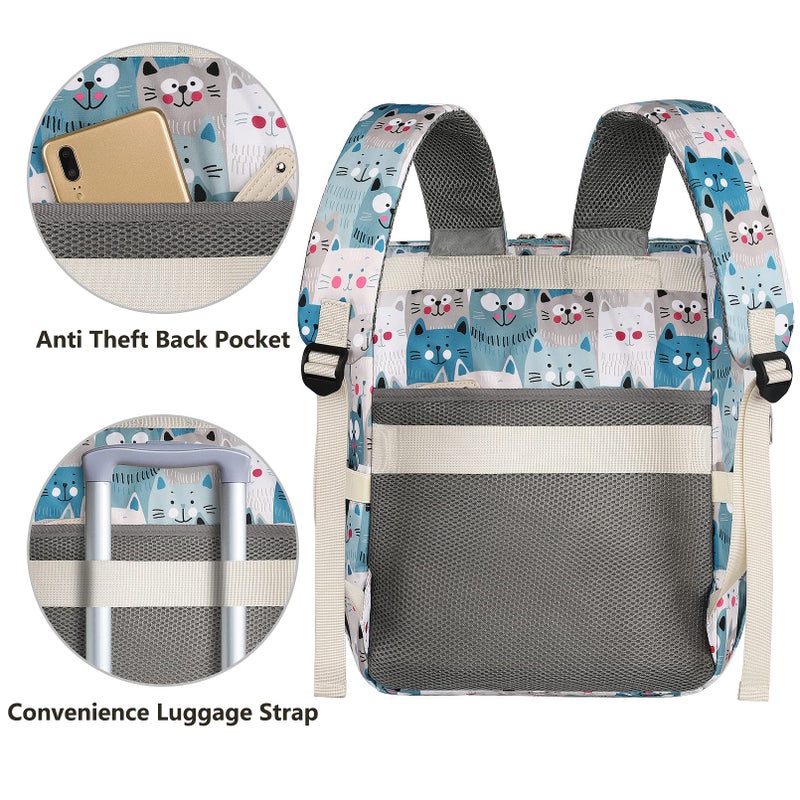FALANKO Laptop Backpack for Women,Teacher Doctor Nurse Work Purse Bag for 15.6 Inch Laptop,Cute Cartoon Pattern backpack With USB Charging Port RFID Anti Theft Pocket, Large Travel Bookbag for Women - Image 5