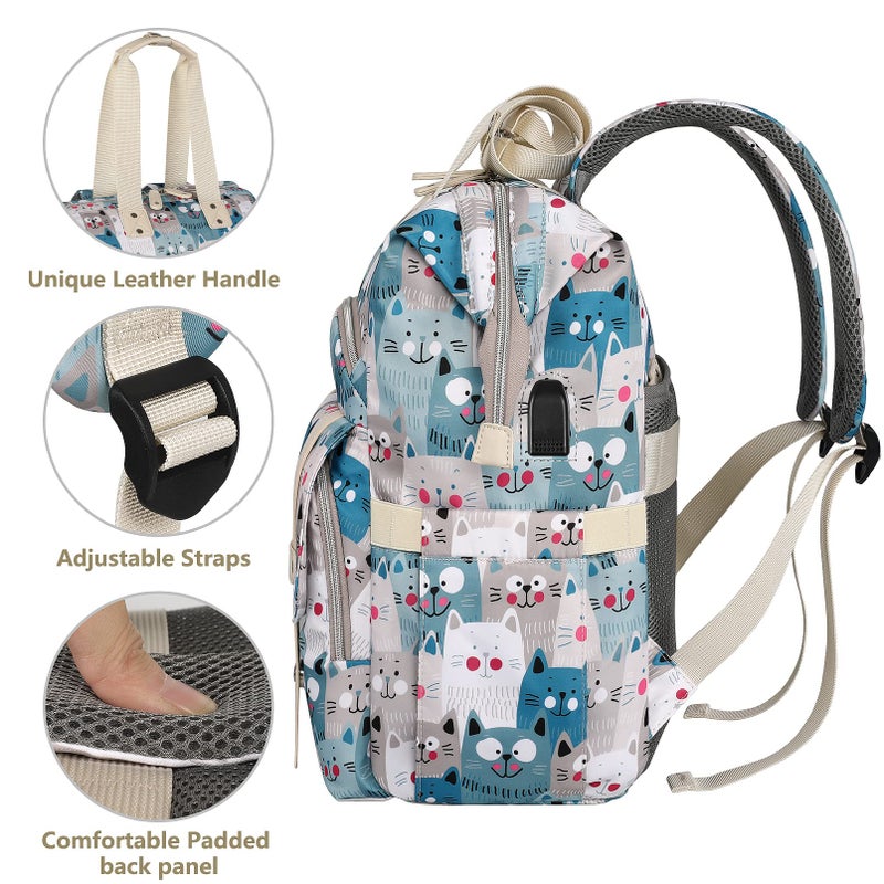 FALANKO Laptop Backpack for Women,Teacher Doctor Nurse Work Purse Bag for 15.6 Inch Laptop,Cute Cartoon Pattern backpack With USB Charging Port RFID Anti Theft Pocket, Large Travel Bookbag for Women - Image 4