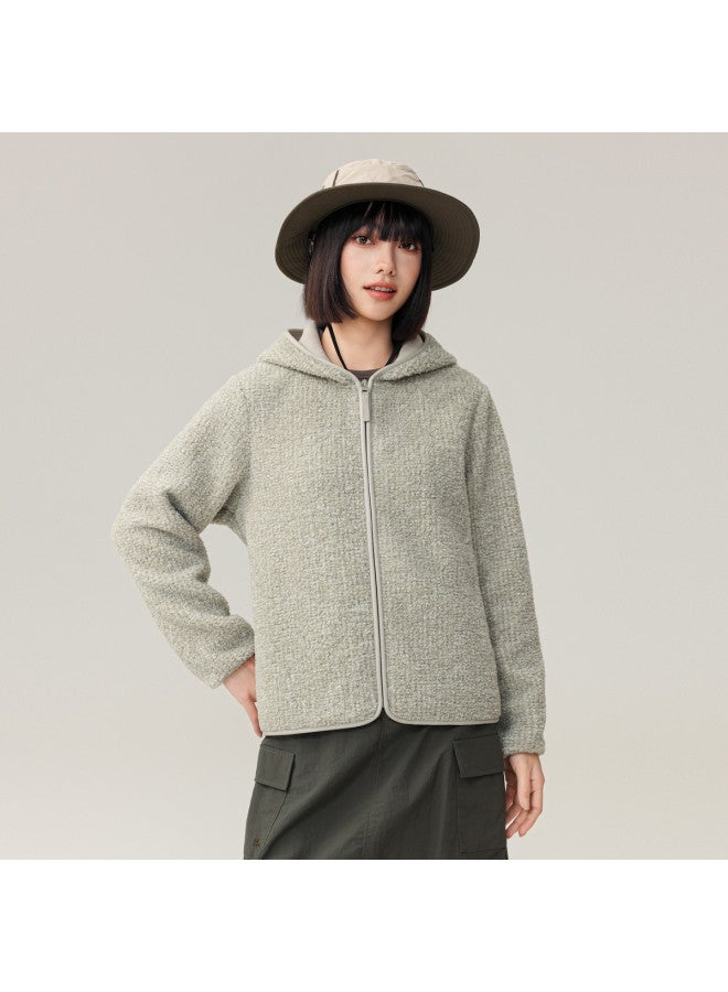 Flying in the snow Women's Short Fleece Jacket 2025 Autumn New Simple Versatile Personality Trend Long Sleeve Jacket Women - Image 3
