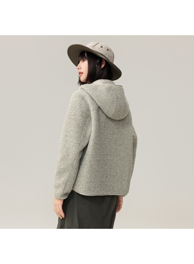 Flying in the snow Women's Short Fleece Jacket 2025 Autumn New Simple Versatile Personality Trend Long Sleeve Jacket Women - Image 5