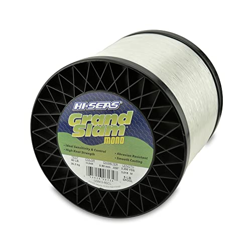 Hi-Seas Grand Slam Monofilament Line, 80 lb / 36.2 kg Test, .035 in / 0.90 mm Dia, Clear, 3300 yd / 3018 m - Image 1