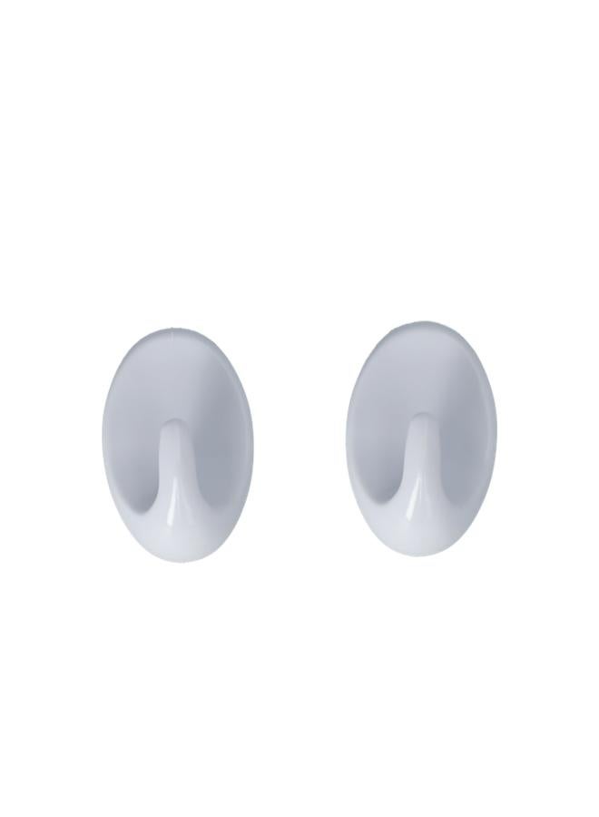 Wenko 2-Piece Maxi Self-Adhesive Plastic Wall Hook Set White 4406010100  - Image 1