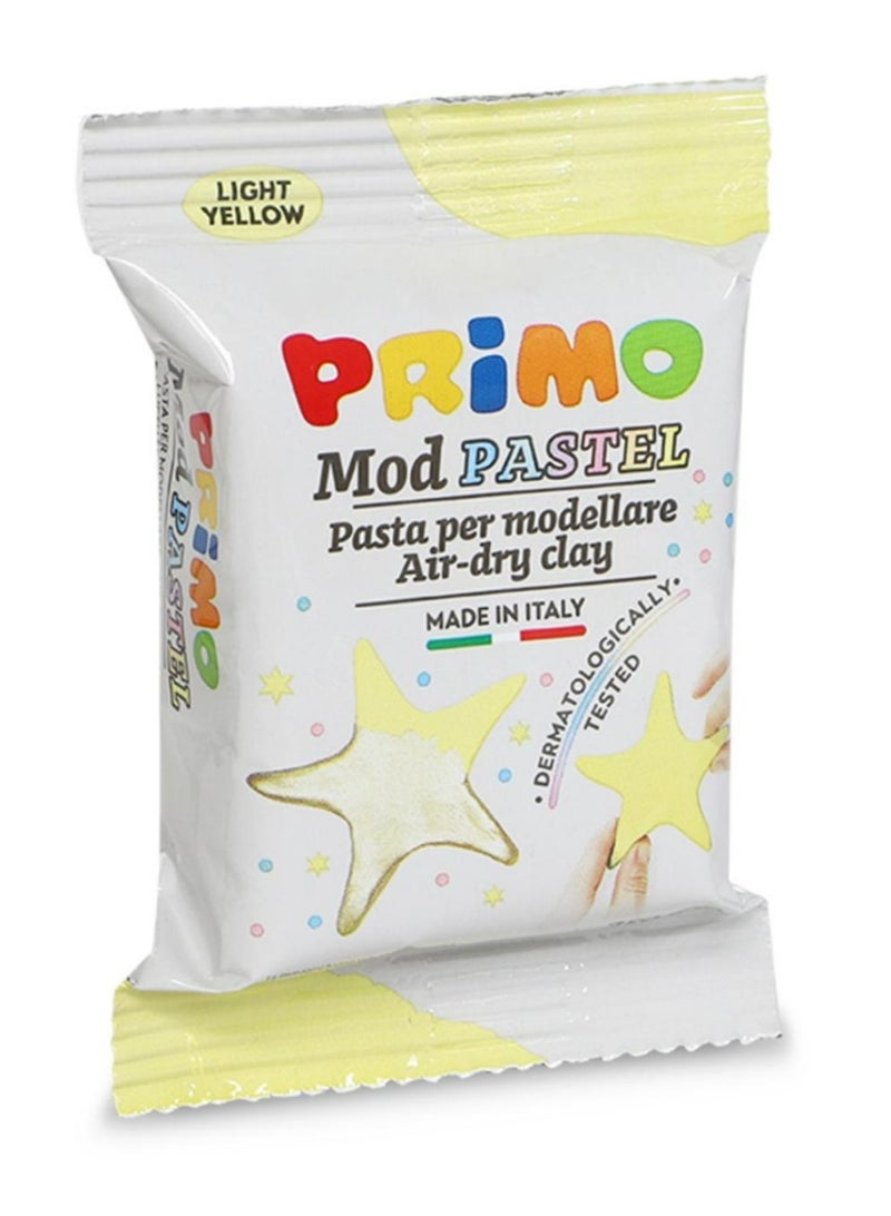 Primo Air-Dry Clay, Yellow Clay, 250g, Screen-Free Activity for Kids, Develops Fine Motor Skills, Enhances Sensory Development, Dries to Hard, Modeling Clay, Non-Toxic, For Home or Classroom Use