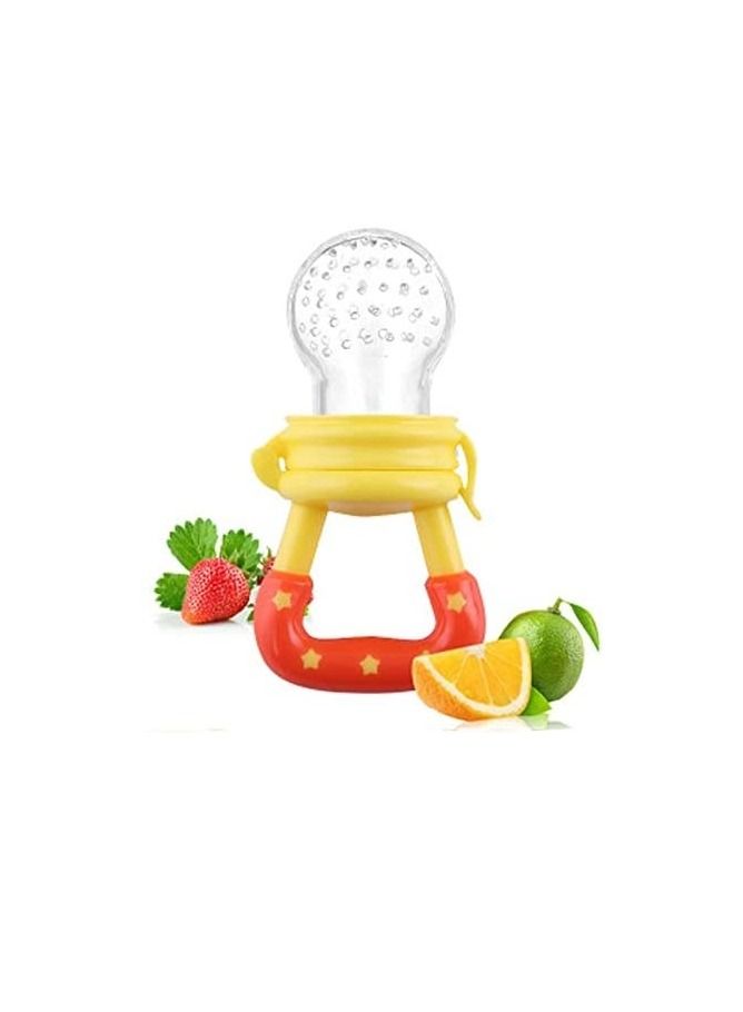 AS SEEN ON TV Baby Fruit Food Feeder Teething Pacifier for Teething Baby Infant Toy Nipple Pouches Nibbler for Toddlers & Kids Pacifier Yellow - Image 2