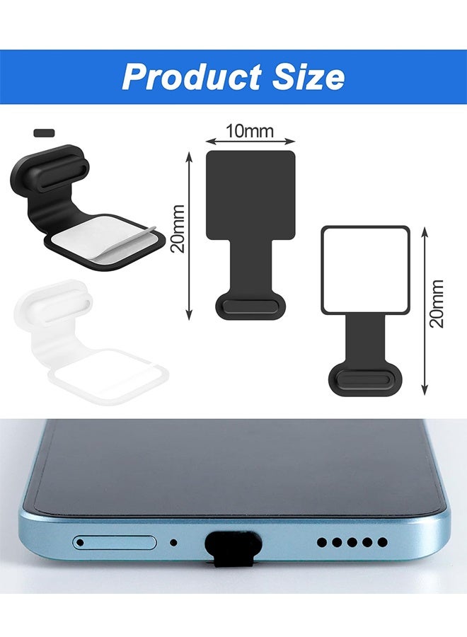 دبليو أف أف أو 10 قطع سدادات غبار لمنفذ Type C، أغطية حماية غبار USB C لهواتف Type-C ضد الغبار، سدادة شحن سيليكونية مع مادة لاصقة قابلة للإزالة متوافقة مع سلسلة iPhone 15 وSamsung وHuawei ومعظم أجهزة منفذ C (أسود/شفاف) - Image 2