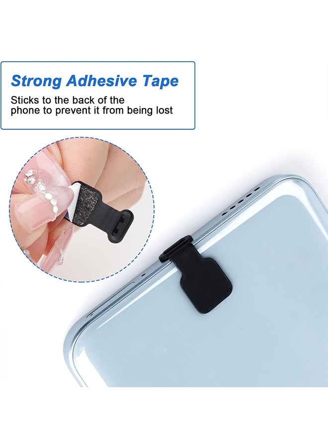 دبليو أف أف أو 10 قطع سدادات غبار لمنفذ Type C، أغطية حماية غبار USB C لهواتف Type-C ضد الغبار، سدادة شحن سيليكونية مع مادة لاصقة قابلة للإزالة متوافقة مع سلسلة iPhone 15 وSamsung وHuawei ومعظم أجهزة منفذ C (أسود/شفاف) - Image 5