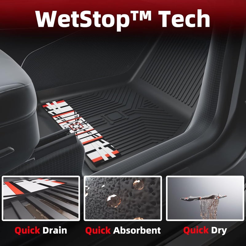 Torcia 3D Car Mats Custom Fit for 2019-2024 Chevy Silverado/GMC Sierra 1500 Crew Cab - All-Weather Truck Floor Liners with WetStop Patch & Anti-Slip Spikes - Image 2