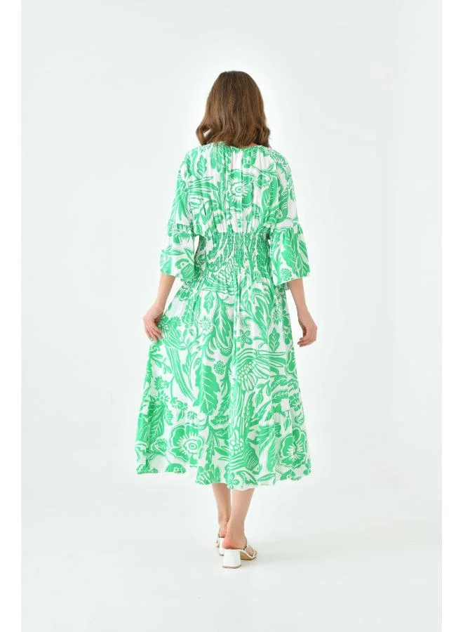 Hoxton Gal Floral Print Midi Dress
