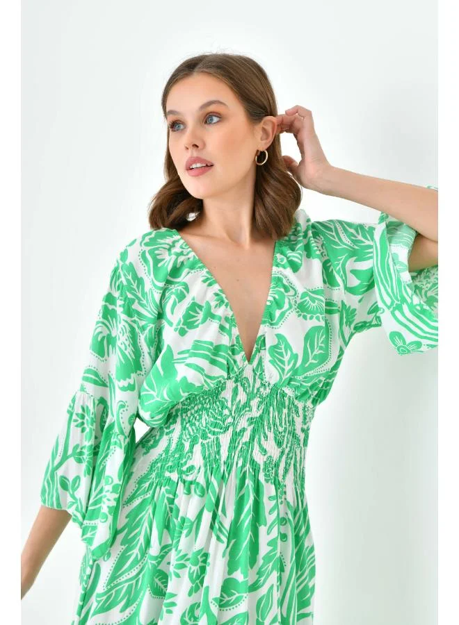 Hoxton Gal Floral Print Midi Dress