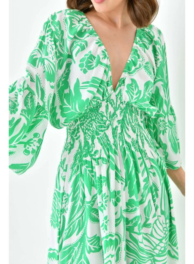 Hoxton Gal Floral Print Midi Dress