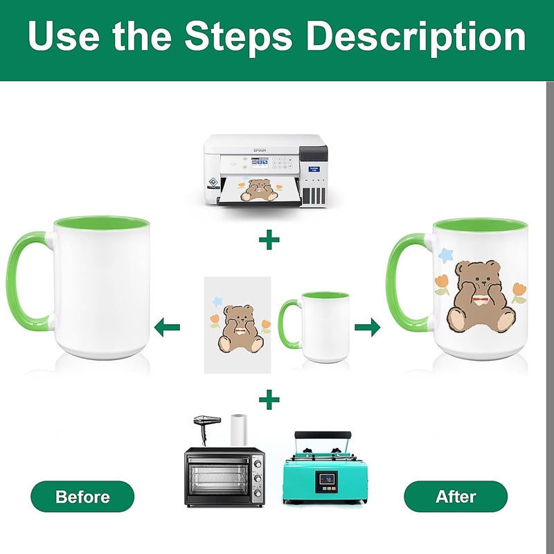 KisSealed 8 Pack Sublimation Mugs Blank15oz Sublimacion Coffee Mugs Ceramic Cups with BoxTazas Para SublimacionBulk Mugs for Milk Tea Latte Hot Cocoa8 Colors - Image 5