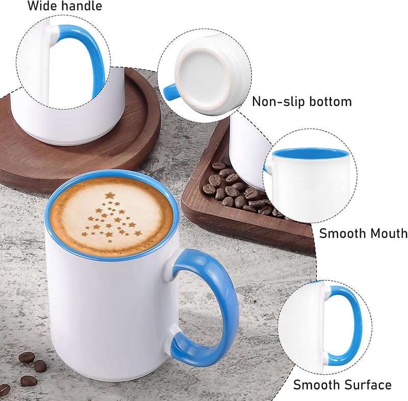 KisSealed 8 Pack Sublimation Mugs Blank15oz Sublimacion Coffee Mugs Ceramic Cups with BoxTazas Para SublimacionBulk Mugs for Milk Tea Latte Hot Cocoa8 Colors - Image 3