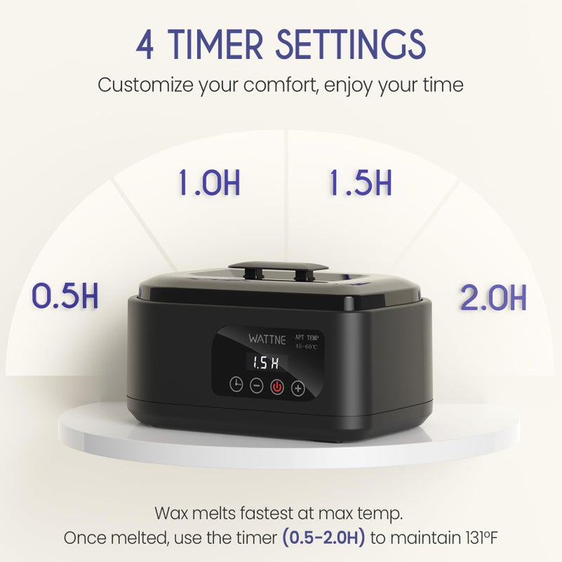 Wattne Paraffin Wax Machine for Hands & Feet â€“ Paraffin Wax Warmer Moisturizing Kit with Auto-Timer & Precision Temperature Control, Paraffin Wax Bath for Arthritis, Dry Skin Care, Home Spa-Black - Image 3