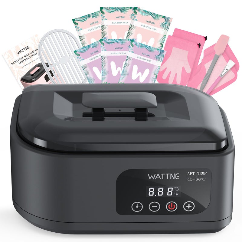 Wattne Paraffin Wax Machine for Hands & Feet â€“ Paraffin Wax Warmer Moisturizing Kit with Auto-Timer & Precision Temperature Control, Paraffin Wax Bath for Arthritis, Dry Skin Care, Home Spa-Black - Image 1