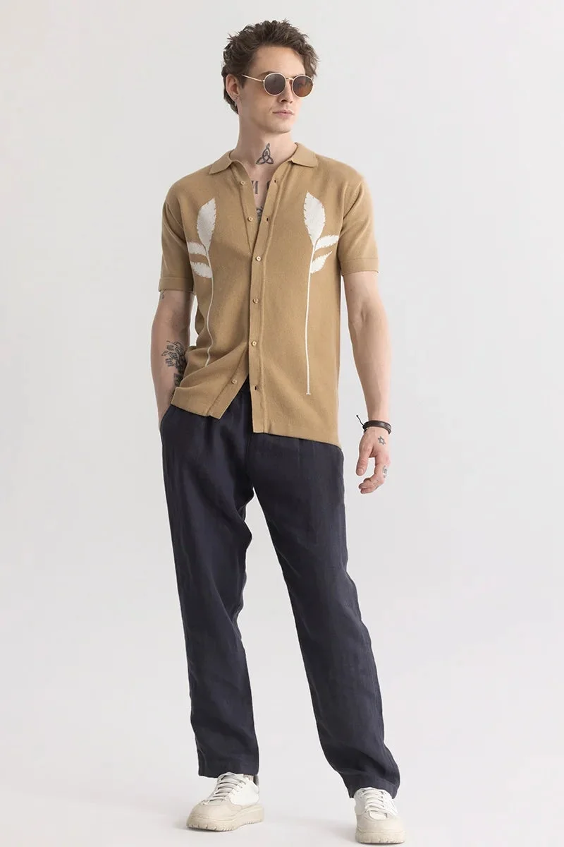 Snitch beige Plumaleaf Beige Knitted Shirt for Men | Best Price UAE