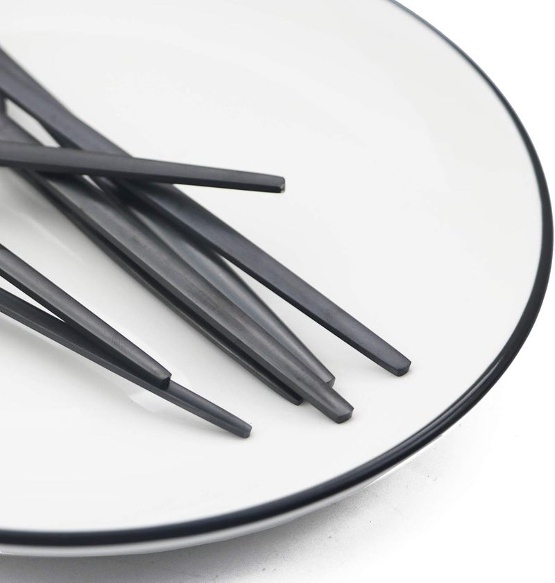 JASHII Silverware Set 24Piece Stainless Steel Flatware SetKitchen Utensil Set Service for 6Tableware Cutlery Set for Home Dishwasher Safe Matte Black - Image 5