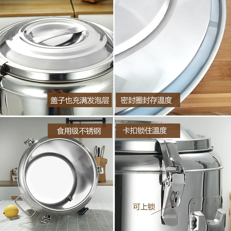 Stainless Steel Insulation Bucket Commercial Large Capacity Rice Soup Bucket Tea Water Boiling Soybean Milk Tea Grain Porridge Bucket With Tap - Image 4
