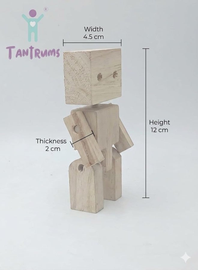Tantrums Wooden Robot DIY Builder Kit, Natural Wood, Assembly Activity Set for Kids, Toy Figure - Image 2