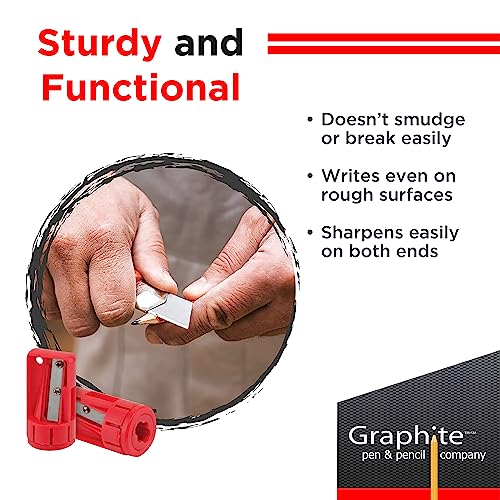 GRAPHITE Hard Lead Carpenter Pencils Bulk - (72) Pieces Lumber Wooden Pencil #2 (HB) - White - Image 5