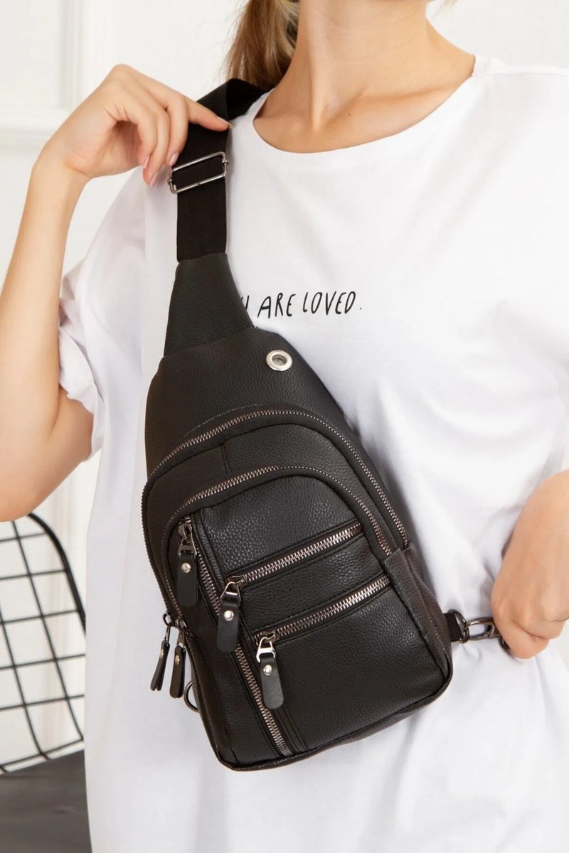 Newish Polo Black Unisex Vegan Leather Crossbody Bag newpolo160  - Image 2