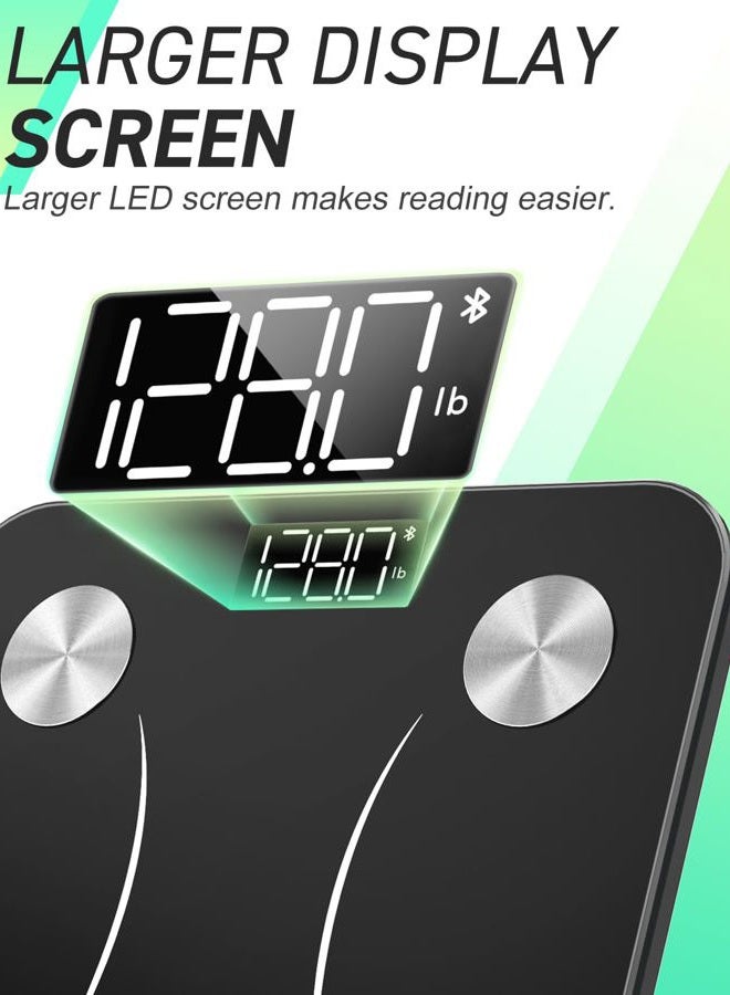 INSMART Smart Scale for Body Weight, Digital Bathroom Scale Bluetooth Body Fat Scale,Body Composition Analyzer with Smart APP Sync Weight Scale - Black - Image 5