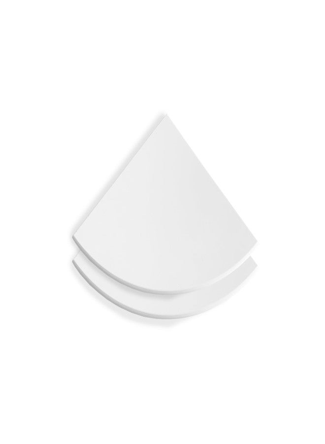 Marble Object Premium White Corner Shelf 9" Polished Shower Shampoo Holder White Stone Bathroom Caddy (2) - Image 1