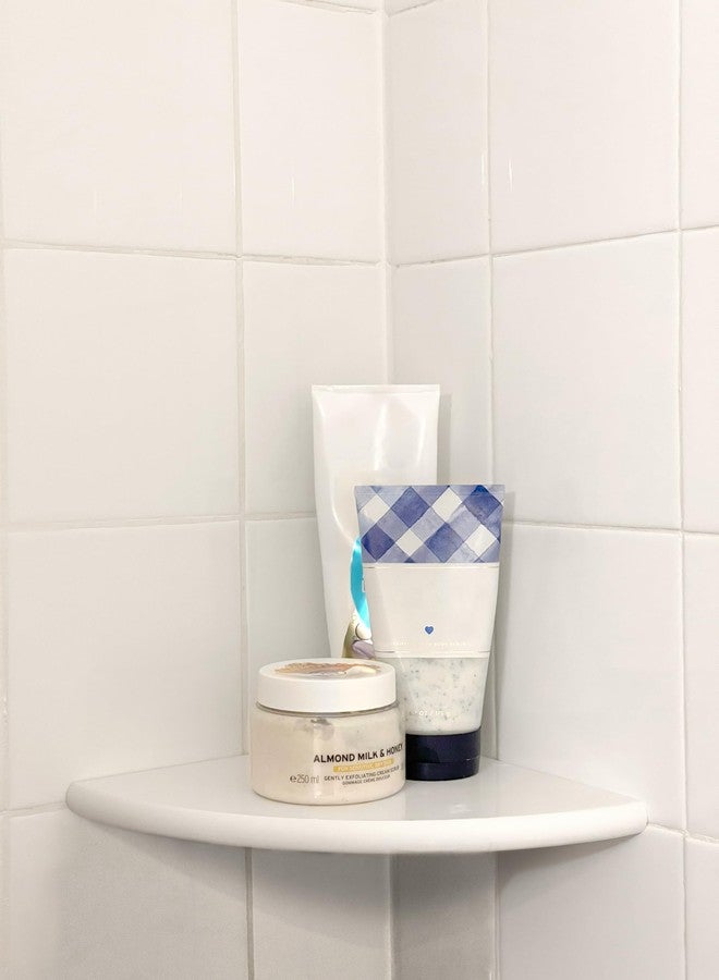 Marble Object Premium White Corner Shelf 9" Polished Shower Shampoo Holder White Stone Bathroom Caddy (2) - Image 2