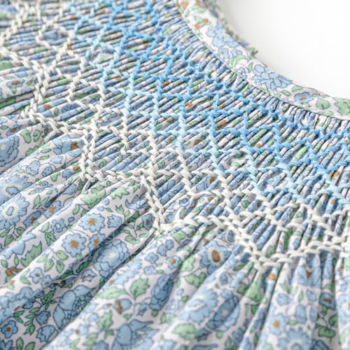 Simplee Kids Baby Floral Dress Toddler Smocking Dress for Little Girls - Casual Floral Print Sundress for Spring/Summer - 24M-6T - Image 4