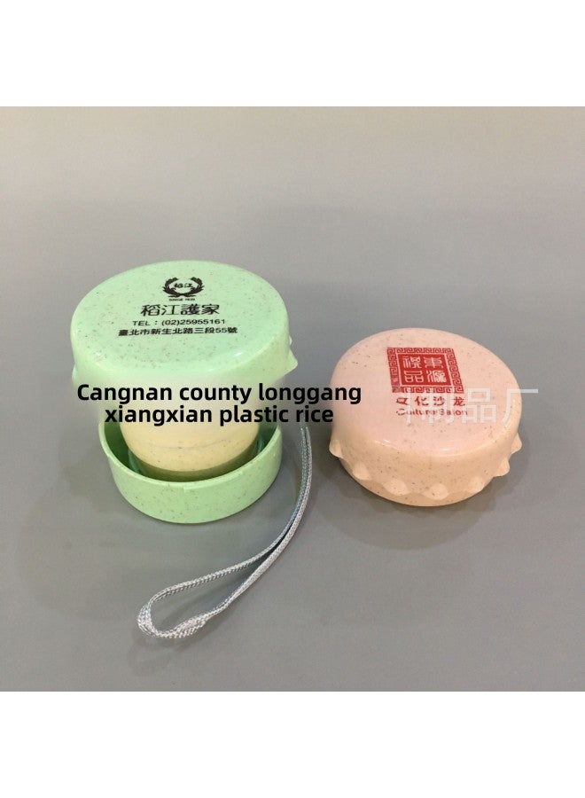 Wheat Retractable Cup Travel Portable Cup Student Compression Cup Creative Folding Cup Advertising Printable LOGO-Color:Nordic Powder-Capacity:OPP Bag Packing  - Image 4