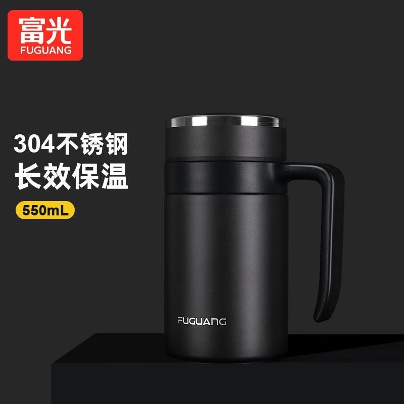 FUGUANG 304 Stainless Steel Insulated Water Bottle with Tea Separator, Handle & Filter - Large Capacity for Office & Home - Image 1
