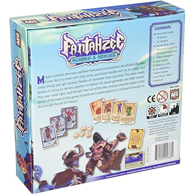 أيج مجموعة Alderac Entertainment Group Fantahzee Hordes Heroes لعبة الطاولة - Image 3