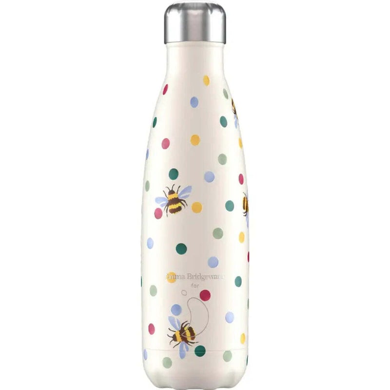Chilly's | Water Bottle | Emma Bridgewater | 500ml | Polka Dots and Bees - Image 1