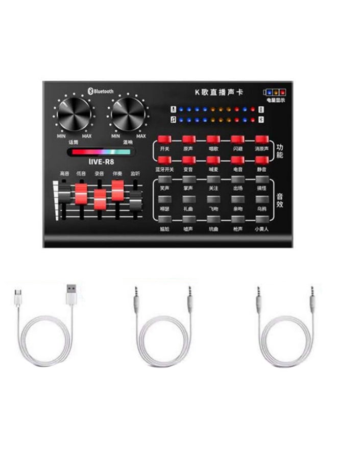 طقم بطاقات صوت مباشر R8 مكون من 4 قطع أسود/أحمر/أبيض - Image 1