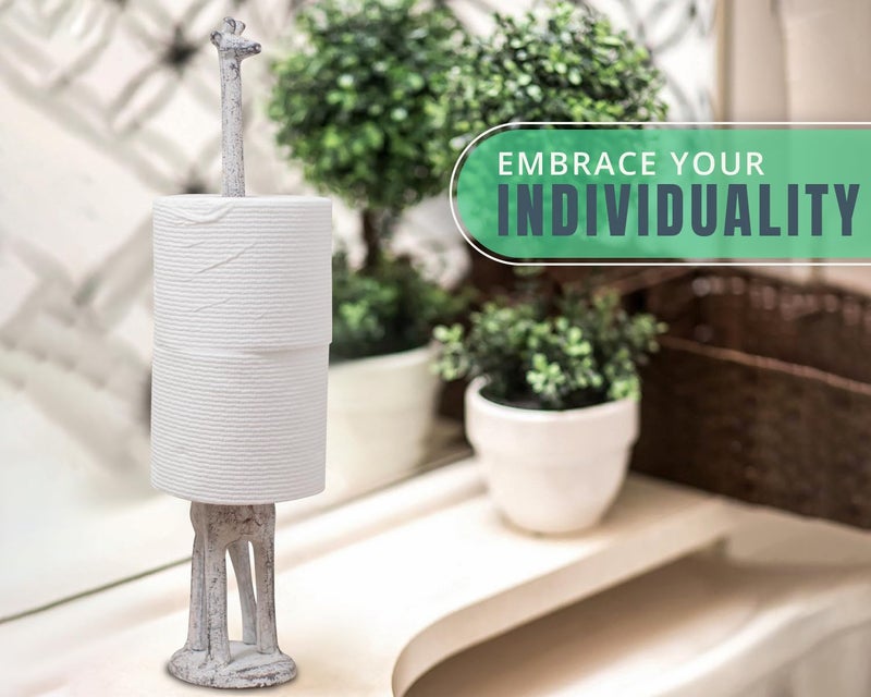 كومفيفي حامل المناشف الورقية على شكل زرافة للمطبخ أو حامل ورق التواليت للحمام - موزع لفة بتصميم حيوان غريب الأطوار فريد من نوعه لديكور المنزل - Image 3