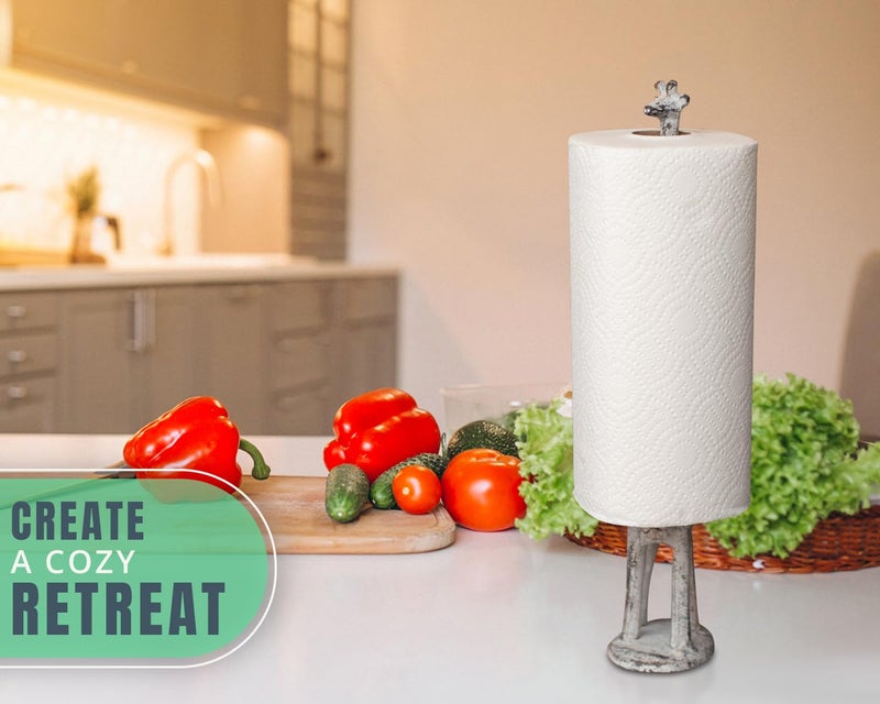 كومفيفي حامل المناشف الورقية على شكل زرافة للمطبخ أو حامل ورق التواليت للحمام - موزع لفة بتصميم حيوان غريب الأطوار فريد من نوعه لديكور المنزل - Image 4